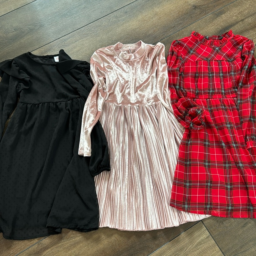 Set of 3 winter dresses for girls size 7/8